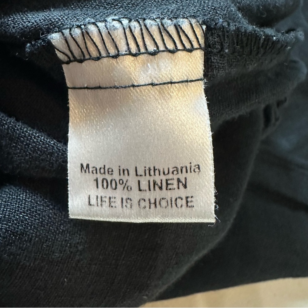 Flax Womens Linen Wide Leg Cropped M Black Lagenlook Beach Sustainable - Picture 11 of 14
